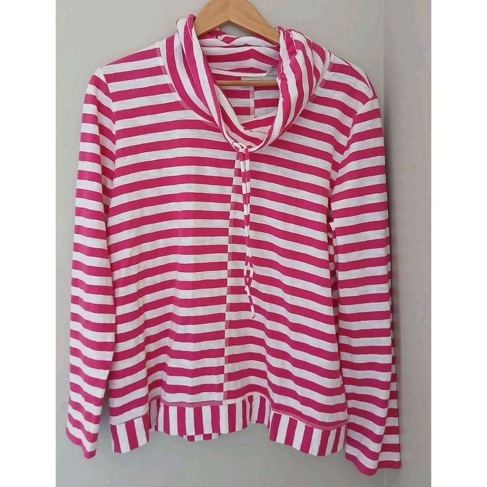 New Chico's Zenergy Mixed Stripe Tunic Sweatshirt